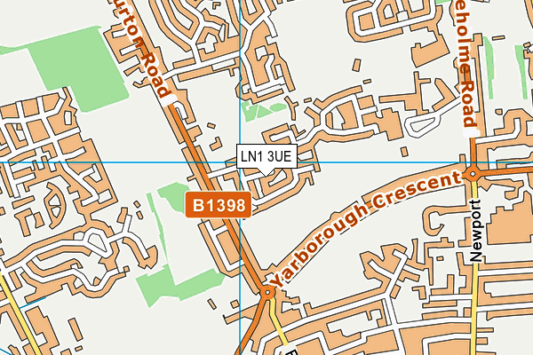 LN1 3UE map - OS VectorMap District (Ordnance Survey)