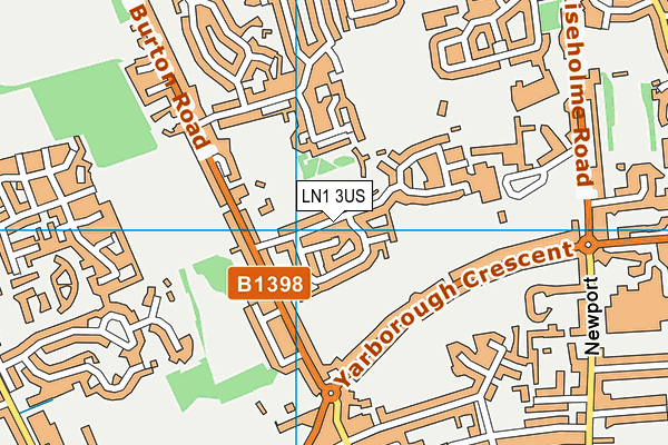 LN1 3US map - OS VectorMap District (Ordnance Survey)