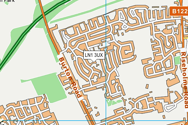LN1 3UX map - OS VectorMap District (Ordnance Survey)