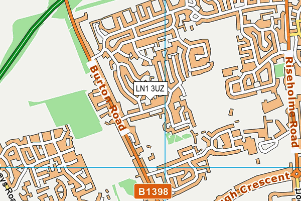 LN1 3UZ map - OS VectorMap District (Ordnance Survey)