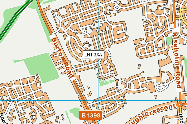 LN1 3XA map - OS VectorMap District (Ordnance Survey)
