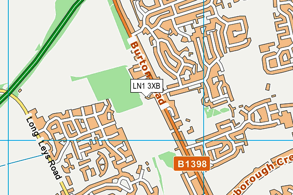 LN1 3XB map - OS VectorMap District (Ordnance Survey)
