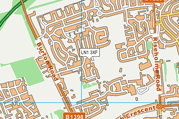 LN1 3XF map - OS VectorMap District (Ordnance Survey)