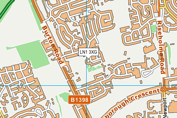 LN1 3XG map - OS VectorMap District (Ordnance Survey)