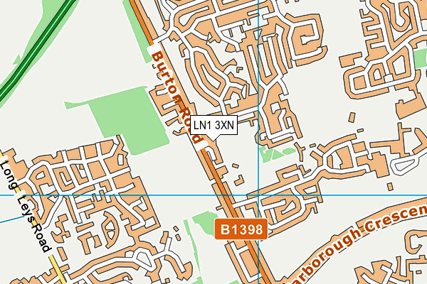 LN1 3XN map - OS VectorMap District (Ordnance Survey)