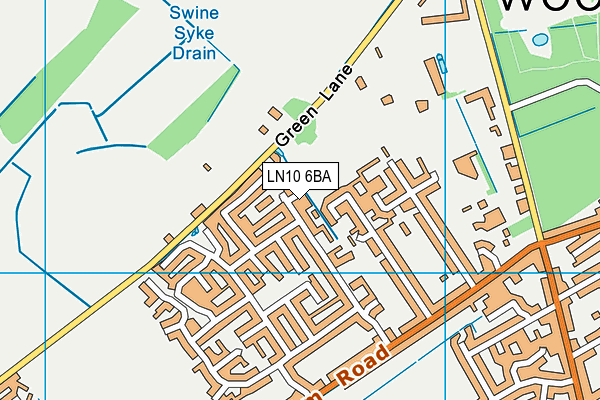 LN10 6BA map - OS VectorMap District (Ordnance Survey)
