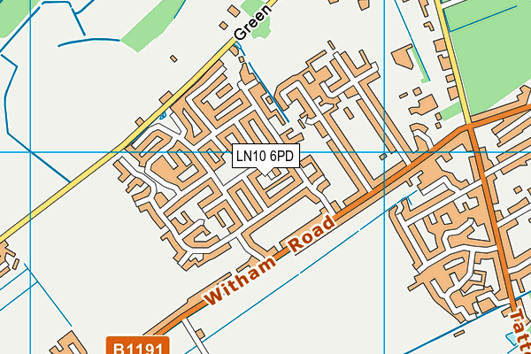 LN10 6PD map - OS VectorMap District (Ordnance Survey)