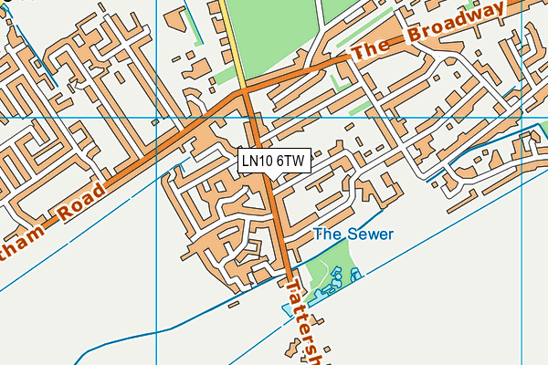 LN10 6TW map - OS VectorMap District (Ordnance Survey)