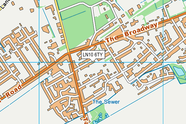 LN10 6TY map - OS VectorMap District (Ordnance Survey)