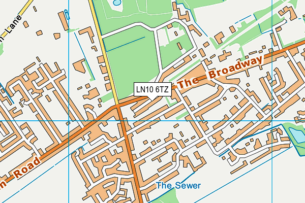 LN10 6TZ map - OS VectorMap District (Ordnance Survey)