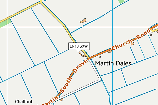 LN10 6XW map - OS VectorMap District (Ordnance Survey)