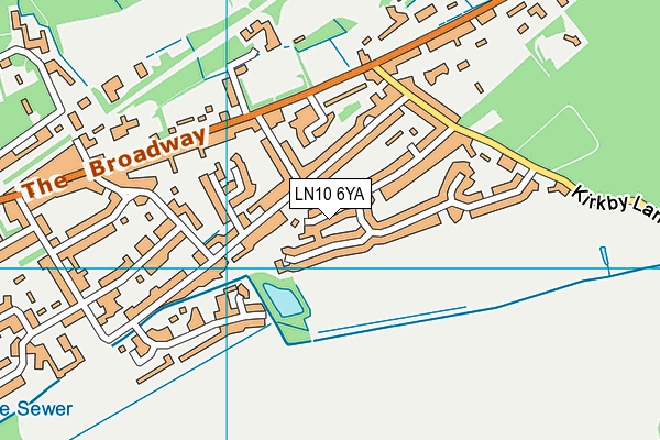 LN10 6YA map - OS VectorMap District (Ordnance Survey)