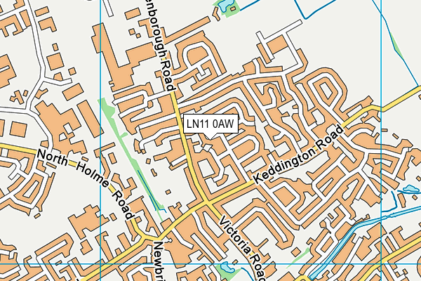 LN11 0AW map - OS VectorMap District (Ordnance Survey)