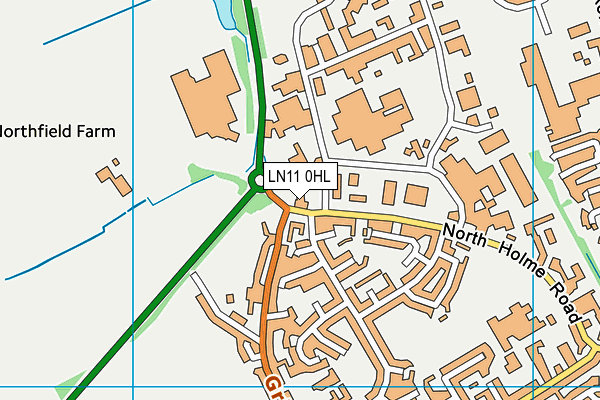 LN11 0HL map - OS VectorMap District (Ordnance Survey)