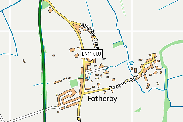 LN11 0UJ map - OS VectorMap District (Ordnance Survey)