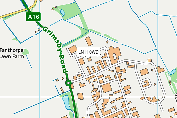 Louth Tennis And Sports Centre map (LN11 0WD) - OS VectorMap District (Ordnance Survey)