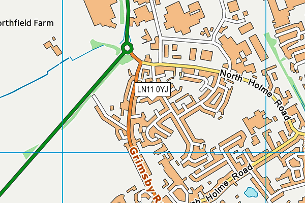 LN11 0YJ map - OS VectorMap District (Ordnance Survey)