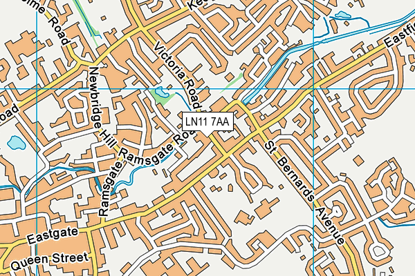 LN11 7AA map - OS VectorMap District (Ordnance Survey)