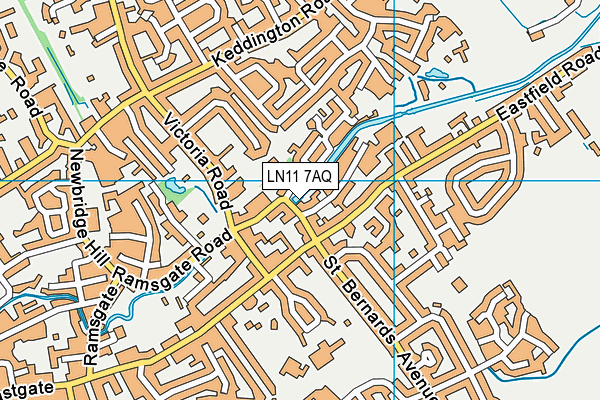 LN11 7AQ map - OS VectorMap District (Ordnance Survey)