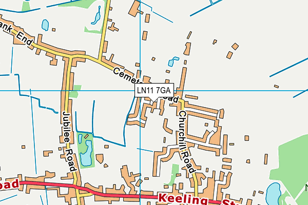 LN11 7GA map - OS VectorMap District (Ordnance Survey)