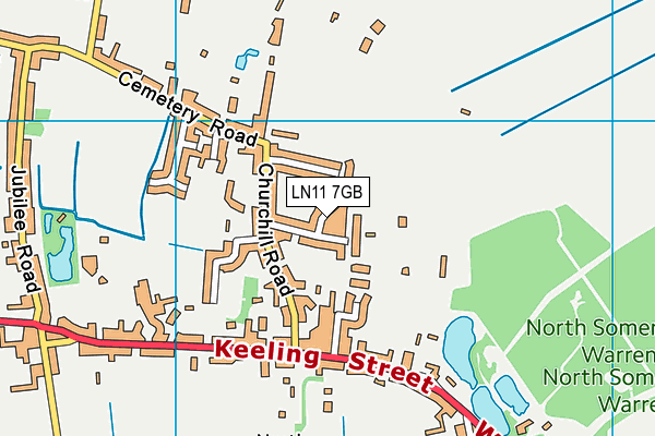 LN11 7GB map - OS VectorMap District (Ordnance Survey)