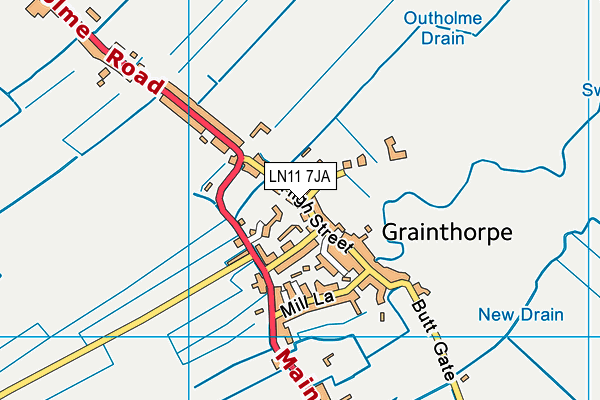 LN11 7JA map - OS VectorMap District (Ordnance Survey)