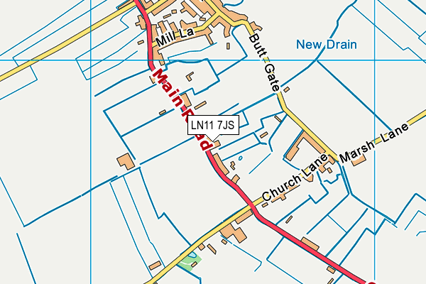 LN11 7JS map - OS VectorMap District (Ordnance Survey)