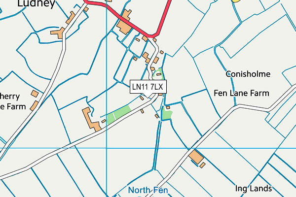 LN11 7LX map - OS VectorMap District (Ordnance Survey)