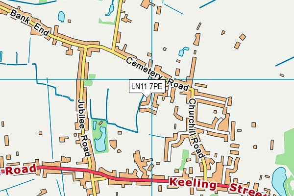 LN11 7PE map - OS VectorMap District (Ordnance Survey)
