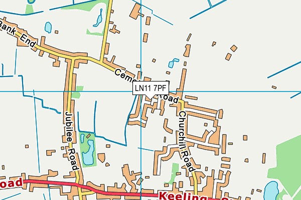 LN11 7PF map - OS VectorMap District (Ordnance Survey)