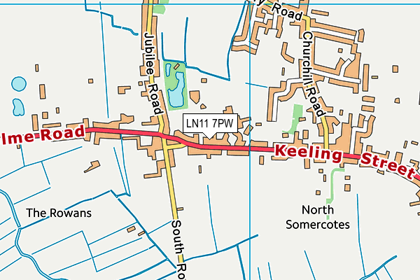 LN11 7PW map - OS VectorMap District (Ordnance Survey)