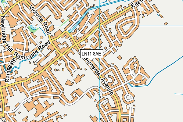 LN11 8AE map - OS VectorMap District (Ordnance Survey)