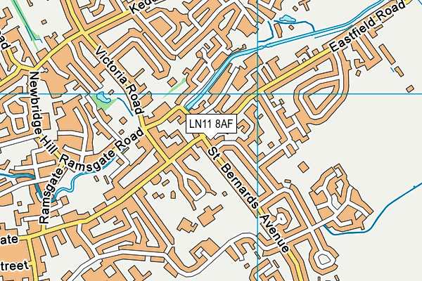 LN11 8AF map - OS VectorMap District (Ordnance Survey)
