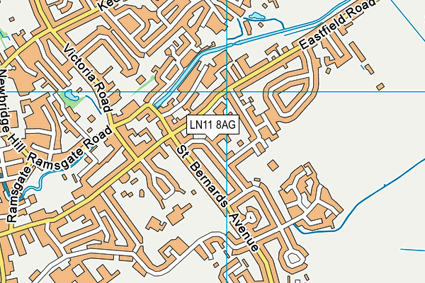 LN11 8AG map - OS VectorMap District (Ordnance Survey)