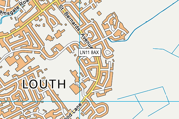 LN11 8AX map - OS VectorMap District (Ordnance Survey)