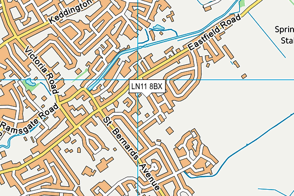 Park Avenue (Closed) map (LN11 8BX) - OS VectorMap District (Ordnance Survey)