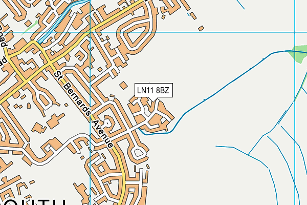 LN11 8BZ map - OS VectorMap District (Ordnance Survey)