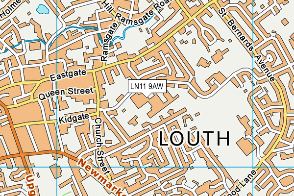 Louth Academy map (LN11 9AW) - OS VectorMap District (Ordnance Survey)