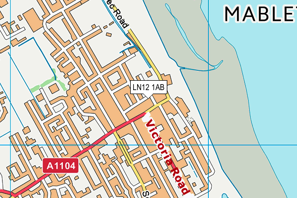 LN12 1AB map - OS VectorMap District (Ordnance Survey)