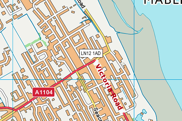 LN12 1AD map - OS VectorMap District (Ordnance Survey)