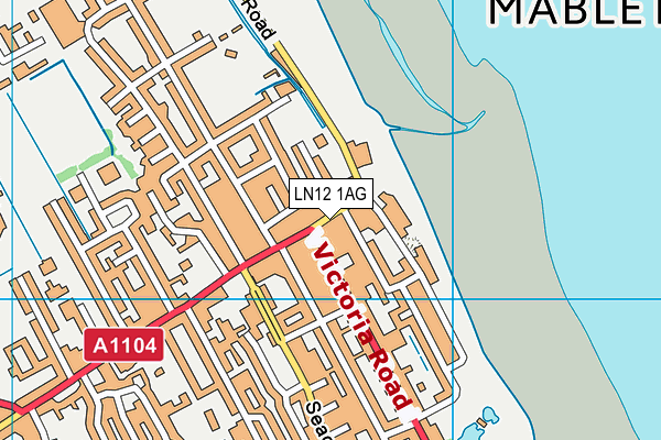 LN12 1AG map - OS VectorMap District (Ordnance Survey)