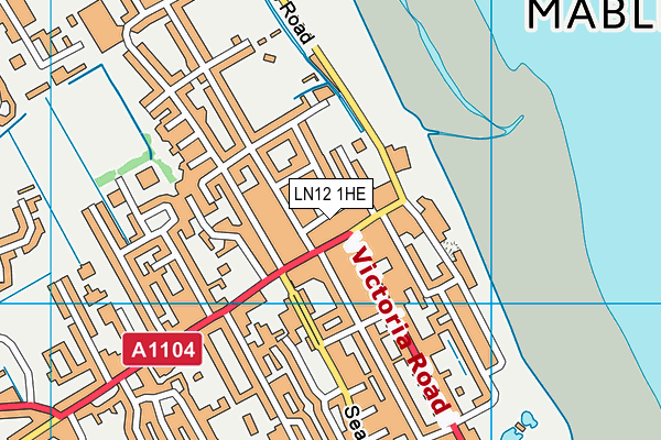 LN12 1HE map - OS VectorMap District (Ordnance Survey)