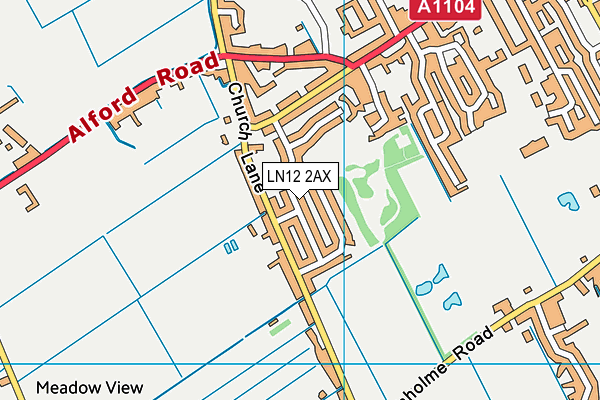 LN12 2AX map - OS VectorMap District (Ordnance Survey)
