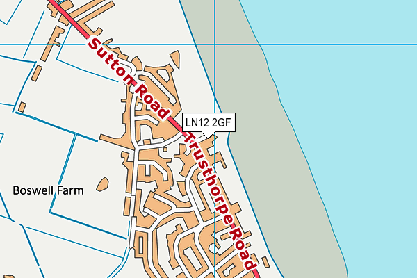 LN12 2GF map - OS VectorMap District (Ordnance Survey)