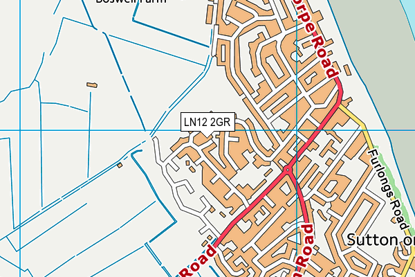 LN12 2GR map - OS VectorMap District (Ordnance Survey)