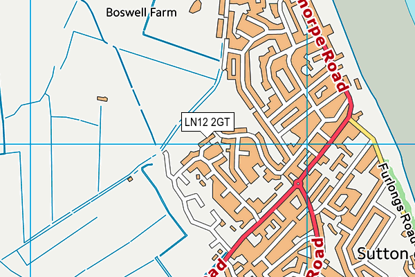 LN12 2GT map - OS VectorMap District (Ordnance Survey)