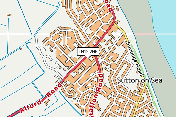 LN12 2HF map - OS VectorMap District (Ordnance Survey)