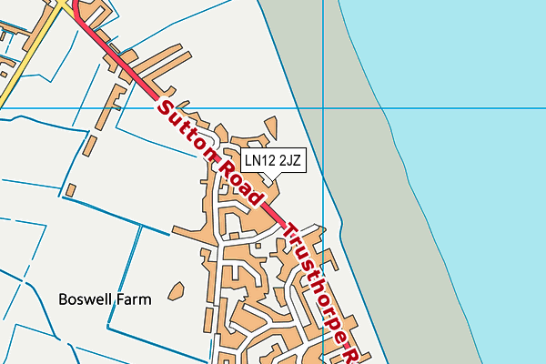 LN12 2JZ map - OS VectorMap District (Ordnance Survey)