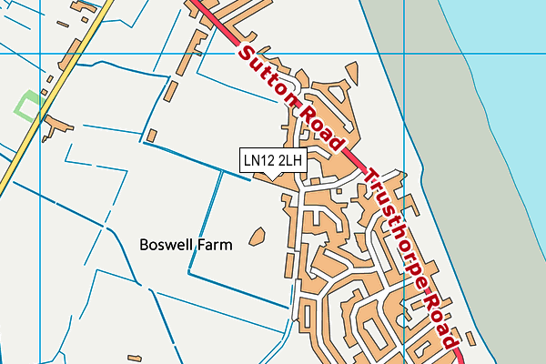 LN12 2LH map - OS VectorMap District (Ordnance Survey)