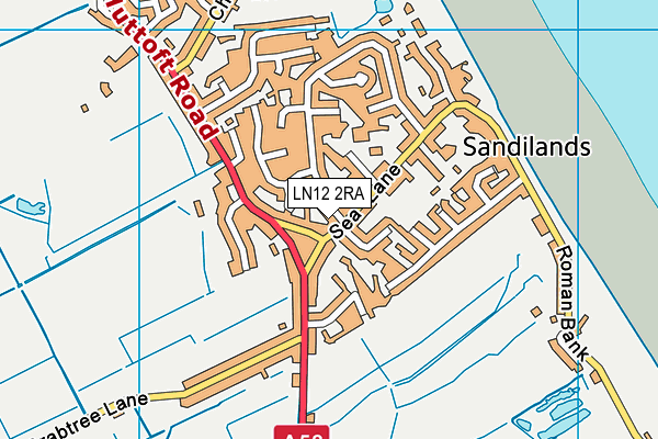 LN12 2RA map - OS VectorMap District (Ordnance Survey)